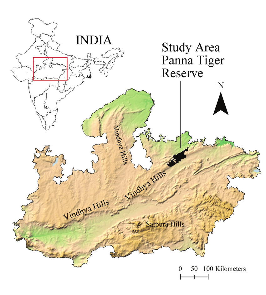 विंध्य parvat map 